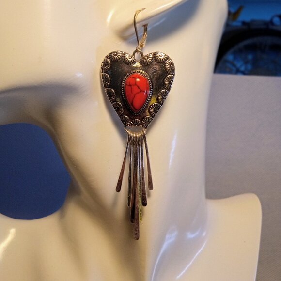 Western Style Silver Earrings - Picture 1 of 2